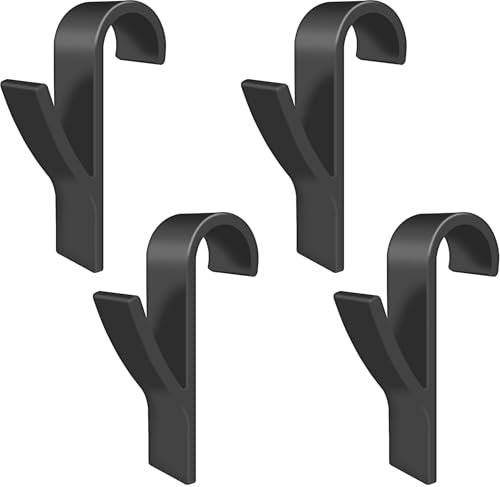 LICQIC 4 Pcs Towel Radiator Brackets Hooks, Bathroom Heated Towel Rail Hooks for All Standard Radiators, Black