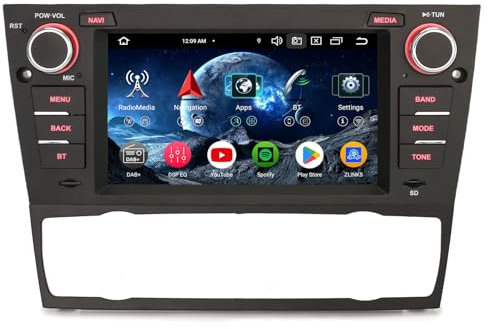 Erisin 8-Core 4GB+64GB Android 14 Radio Coche Bluetooth GPS Navegador para BMW Serie 3 E90 E91 E92 E93 M3 Soporte CarPlay inalámbrico Android Auto Dab+ WiFi DSP USB OBD2 TDT FM 7 IPS Pantalla Táctil