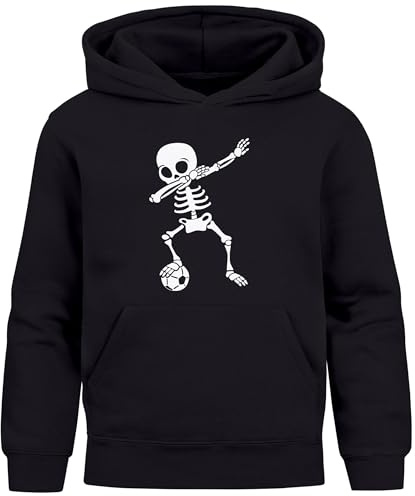 MoonWorks® Kinder Hoodie Fußball Dabbing Skelett Jungen Sport Hobby Fußballverein Jungengeschenke