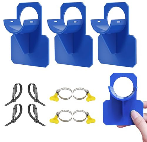 4 Stück Pool Schlauchhalter,Schwimmbad Rohrhalterung,Pool Schlauch Zubehör mit Anti-Durchstichen, Anti-Reißen, Anti-Strain (30–37 mm) Blau
