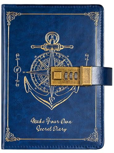 Vintage PU Leather Lock Diary - 224 Pages Waterproof Journal with Password Lock, Secure Travel Planner and Personal Notebook for Work, School, Home, Writing, and Creative Ideas