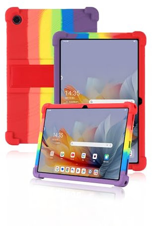Protective cover for Lenovo Tab 10.1 inch 2025 Tablet, Skin-Friendly Soft Silicone Tablet Case for Lenovo 10.1 inch with Adjustable Stand (Rainbow)