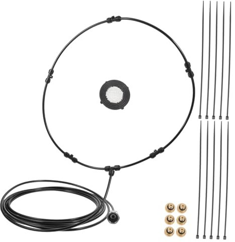 TOYANDONA 1 Set Ventilatore Nebulizzatore Esterno per Patios Kit Misting Fan per Raffreddamento Facile Installazione e Compatibile con Rubinetti da Atmosfera Rinfrescante per e Aree Esterne