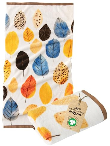 ZWOLTEX - Handtücher Premium Art Design - Autumn, Groß Bedrucktes Handtuch 50x100 cm, Badehandtuch aus 100% Organic Baumwolle 650g mit GOTS-Zertifikat, Weich und Saugfähig Towel