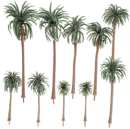 Gadpiparty 10stücke Mini Kokosnuss Palm Baum Modell Landschaftsmodellbaum Grüner Landschaftsbaum Palmenmodell Modellbaum DIY Handarbeitsmaterial Tropische Landschaft