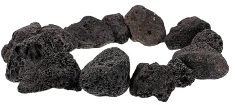 Cabilock Schwarze Vulkansteine Natürliche Poröse Lava Steine für Garten Vasen Aquarium Filtersystem Hitzebeständig Pflanzenkies 150g 2-4cm