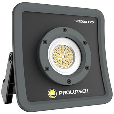 PROLUTECH SR2000-EVO Projecteur LED Portable Rechargeable, 2000 Lumens, avec mode Eco Light
