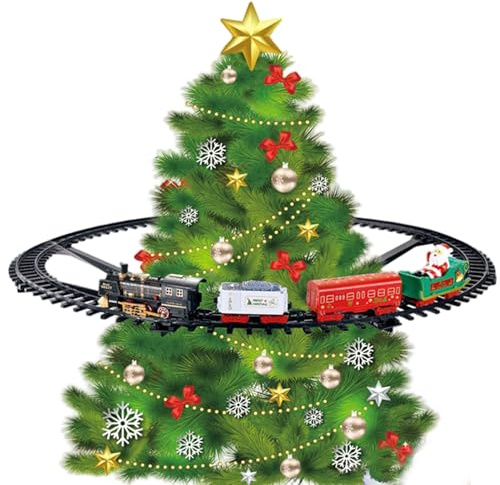 Trenino di Natale con luci e suoni Trenino festivo per l'albero di Natale Divertimento elettrico per ragazzi e ragazze, senza albero GIOCATTOLI GIOCHI.