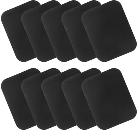 UTHCLO Placas Metálicas Adhesivas Rectangulares Negras 10 Piezas 35x45 Mm, Discos Magnéticos para Montaje en Soporte de Teléfono, Compatibles Accesorios Magnéticos para Coche y