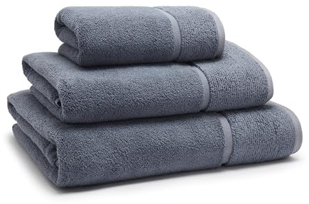 Panda® London Bamboo Towel Set - Bath Sheet (150 x 100 cm), Bath Towel (135 x 70 cm) & Hand Towel (90 x 50 cm), Ink | Soft & Fluffy | Organic Bamboo & Cotton | Super Absorbent & Quick Drying