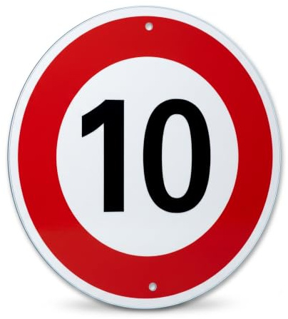 Vitesse maximale 10 km/h Panneau de signalisation réfléchissant en aluminium 30 cm