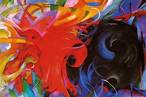 1art1 Franz Marc Poster Kämpfende Formen, 1914 Kunstdruck Bild 120x80 cm