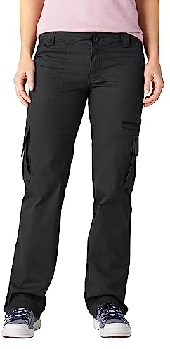 Dickies, Femme, PANTALON CARGO EN SERGÉ COUPE DROITE, NOIR RINCÉ, 6/Regular