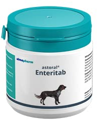 almapharm Astoral Enteritab | 60 Tabletten | Diät-Ergänzungsfuttermittel für Hunde bei und nach akutem Durchfall | Mit wichtigen Probiotika und Fructo-Oligosacchariden