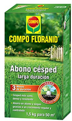 COMPO FLORANID Abono césped larga duración de hasta 3 mese, para 50 m², 1.5 kg