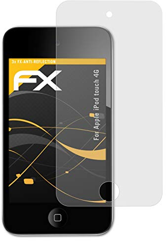 atFoliX Panzerfolie kompatibel mit Apple iPod touch 4G Schutzfolie, entspiegelnde und stoßdämpfende FX Folie (3X)