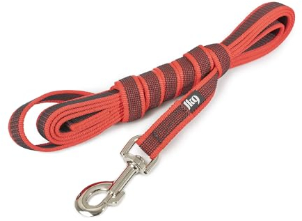 IDC Color & Gray gumierte Leine, 20 mm x 3 m mit Schlaufe, Rot-Grau