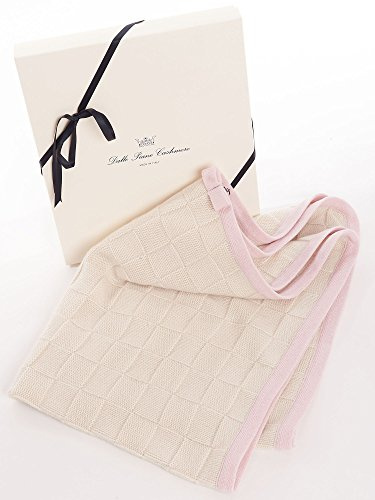 Dalle Piane Cashmere Babydecke mit Bordüre 100% Kaschmir - Rosa