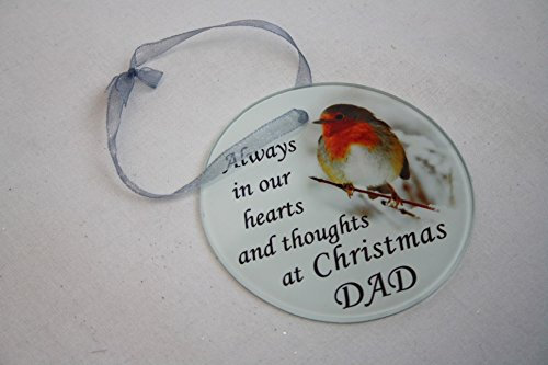 David Fischhoff Weihnachtsbaumschmuck mit Rotkehlchen-Motiv, Glas, zum Aufhängen, für Verwandte