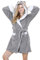 TIMSOPHIA Plüsch-Bademantel für Damen, flauschiger Damen-Koala-Bademantel, weich, warm, mit Kapuze für Bad, Spa, Duschhaus, Grau, Medium