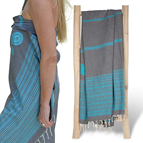 ZusenZomer Fouta Hammam Badetuch XXL, Handgewebt Tunesisch Strandtuch für Frauen, Männer, saugfähig, leicht übergroßes Saunatuch 100% Baumwolle Hammamtuch