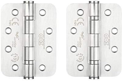 Zoo Hardware 102 x 76 x 3mm Fire Ball Bearing Door Hinge Radius Stainless Steel Grade 13