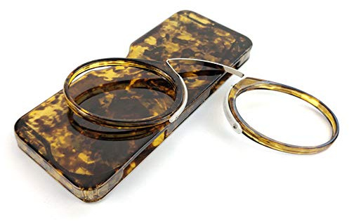 iSpchen Lesebrille tragbar Armlos Männer, Frauen, Stilvolle Frameless Presbyopic Brille mit Tasche, Mini Vergrößerung Glas Zum lesen # +2.5
