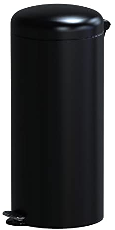 KITCHEN MOVE Cubo de Cocina de Pedal 30 L Urban Negro, Acier inoxydable, 29 cm