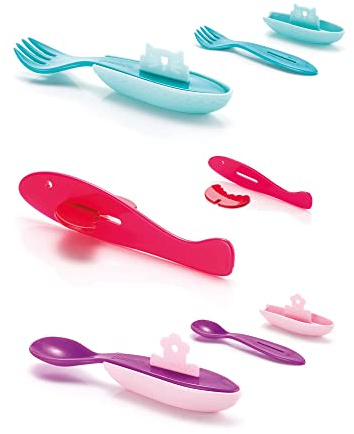 Guzzini - Bimbi, 3-Tlgs Kleinbesteck Set TRAFFIC - Verschiedene Farben, 19 x 19 x h6 cm - 07750152