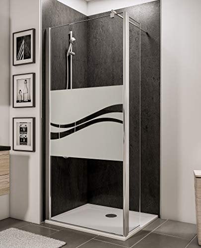 Schulte paroi de douche fixe à l’italienne 120 x 190 cm, avec déflecteur 30 cm pivotant 180°, barre 122 cm incluse, profilé aspect chromé, verre de sécurité 5 mm antical, réglage 120.0-121.8 cm
