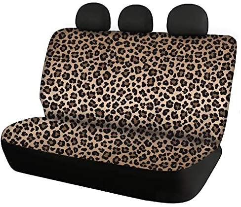 chaqlin Leopard Skin Rücksitzbezüge für Autos Komplettes Set mit 2er-Packs, Auto-Sitzschutz für Hunde Haustier-Hundekissen für Frauenauto-Schutz Auto-Deko-Zubehör