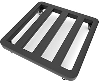 YiHYSj Plant Stand on 4 Wheels Heavy Duty Plant Pot Holder Large Trolley Metal plant pot Rack Shelf Square Plant Pot Caddy for Indoor Outdoor Home Garden Load capacity 150 kg (Black,40x40cm)