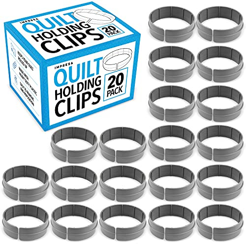 IMPRESA [20 Pack Quilt-Clips für Quilt-Kreationen – strapazierfähige Quilt-Clips für Maschinenquilten – vielseitige Klemmen für frei bewegliches Quilten – 2,5 cm große große Klemmen für Quilts