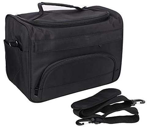 Ejoyous Large Capacity Hairdressing Carrying Bag, Hairdressing Tool Storage Case Salon Tool Carrying Bag Black Quality Fabric Wear Resistant with Strap for Work