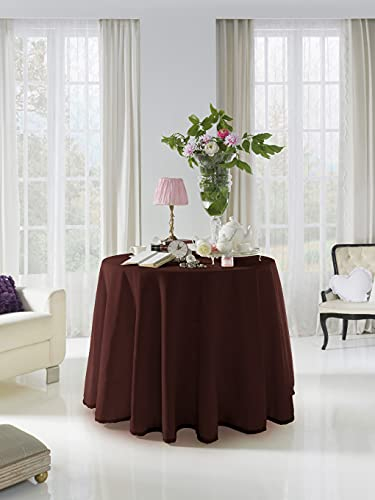 Acomoda Textil - Falda para Mesa Camilla Terciopelo, Redonda - Rectangular, Suave y Cálida de Invierno.(Redonda 100 cm, Chocolate)