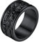 FaithHeart Schwarz Gottes Auge Spinnerring in Ringgröße 72 drehbarer Meditationsring Punk Gottes Auge Fingerring Vintag drehbarer Bandring mit Geschenkebox für Muttertag Weihnachten