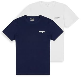 Wrangler - T Shirt Herren - Regular Fit - 2Pack Sign Off Tee - True Navy