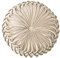 Wanyudz Handcrafted Kürbis-rundes Kissen-Samt-Plissiertes Couch-Kissen für Ausgangssofa-Stuhl-Bett-Boden (Beige)