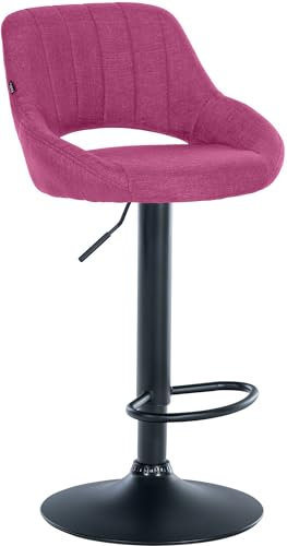 CLP Barhocker Milet I Stoff-Bezug I Drehbarer Barstuhl, Farbe:lila, Gestell Farbe:schwarz