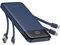 Charmast Power Bank with Built in Cables,10000mAh USB C Battery pack 6 Outputs 3 Inputs with LED Display Type C Powerbank Portable Charger Compatible with Smartphones Tablets and More(Blue)