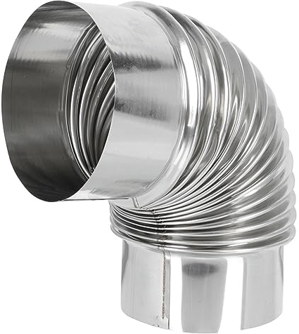 Uonlytech Hose Chimney Flue Metal Exhaust Pipe Metal Flue Flexible Air Pipe Smoke Pipe Elbow Flue Extension Elbow Chimney Flexible Pipes Chimney Exhaust Pipe Pipeline Stove Stainless Steel
