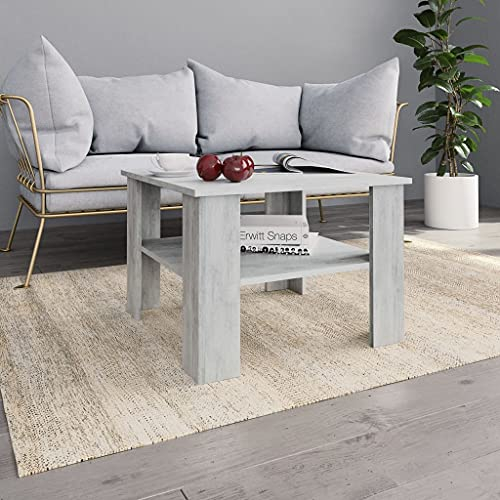 GuyAna Couchtisch Betongrau 60x60x42 cm Holzwerkstoff Beistelltisch Holz Couchtisch Baumstamm