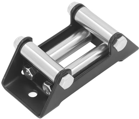 Winch Roller Fairlead, 4500lbs 4 Way Universal Mount Cable Guide Heavy Duty Nut Disassembly, High Strength Roller Steel Fairlead for ATV, UTV, SUV, Recovery Off Road Truck Vehicles
