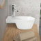 ML-Design Waschbecken aus Keramik in Weiß, 37,5x19x14 cm, Oval, klein, Hahnloch links, Wandmontage oder Aufsatzwaschbecken, Moderne Waschtisch Waschschale Waschplatz Handwaschbecken, für Badezimmer