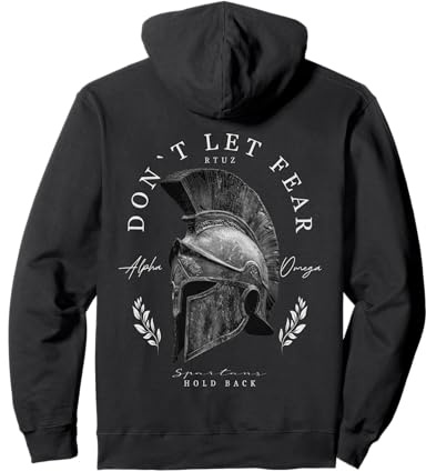 Backprint Spartaner Helm Krieger Y2K Streetwear Damen Herren Pullover Hoodie