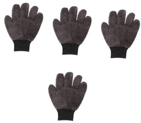 HEALEEP 4stücke Car Washing Glove Finger Mikrofaser Waschhandschuh Für Schonende Fahrzeugreinigung Wasserabsorbierend Und Strapazierfähig Für Auto-Detailing Und Pflege