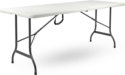 Brigros - Klapptisch für den Garten, perfekt als Campingtisch, Buffettisch, Küchentisch | Klapptische mit Koffer und platzsparendem Griff (152 x 70 x 74)