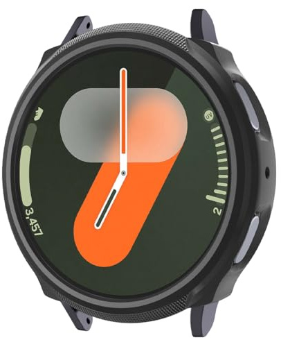 Spigen Liquid Air Hülle für Samsung Galaxy Watch 7 40mm | Leichte, flexible TPU-Hülle mit schlankem Schutzdesign und erhöhten Kanten für 2024er Modelle - Mattschwarz