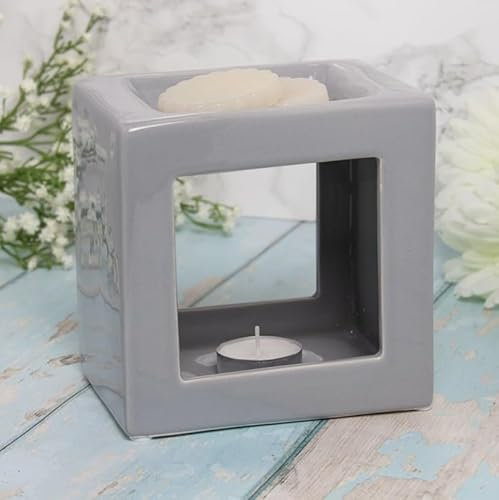 Lesser & Pavey Desire Aroma Grey Cube Wax/Oil Warmer For Women & Men | Lovely Designed Wax Melt Burner | Oil & Wax Burner For all Types of Homes or Offices
