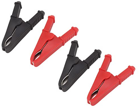 Crocodile Clamps, Crocodile Clips, 4Pcs Clamps Low Resistance Plated Clips for Car Auto Vehicle Boat, Spring Utility Hooks